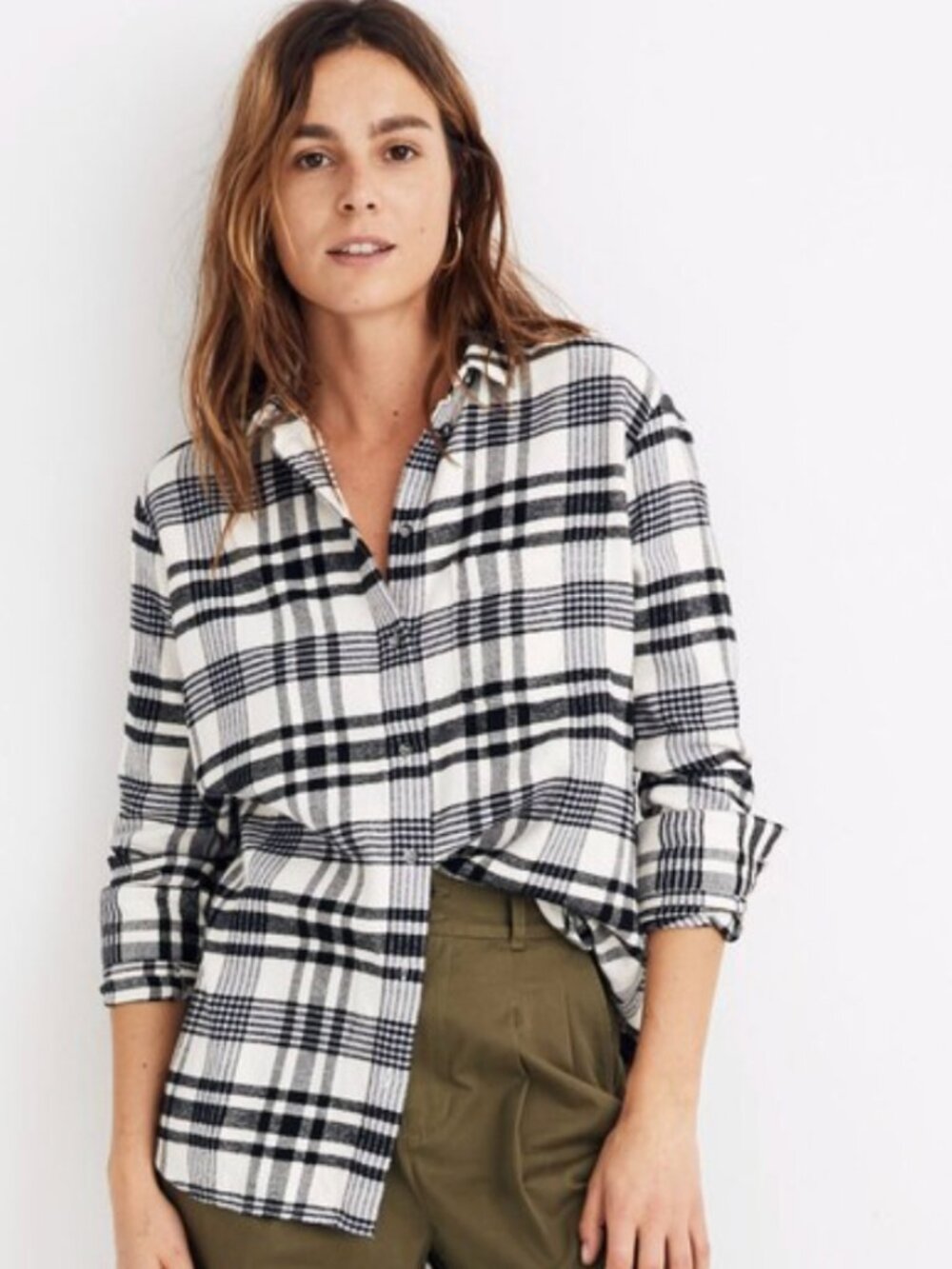 Flannel Oversized Ex-Boyfriend Shirt in Romana Plaid